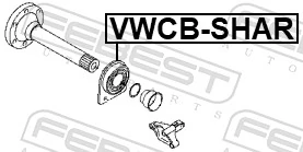 VWCBSHAR Febest Rolamento suspenso do semieixo dianteiro