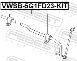 VWSB5G1FD23KIT Febest Bucha de estabilizador dianteiro