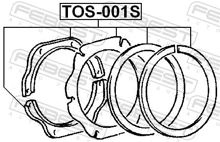 TOS001S Febest Kit de reparação do pivô de extremidade do eixo