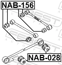 NAB156 Febest Bloco silencioso traseiro de braço oscilante transversal