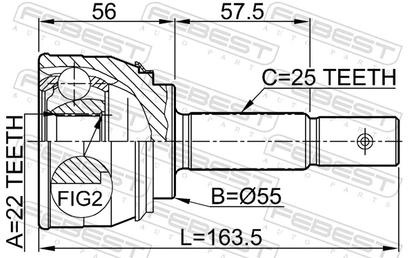 Junta homocinética externa dianteira para Nissan Sunny III N14