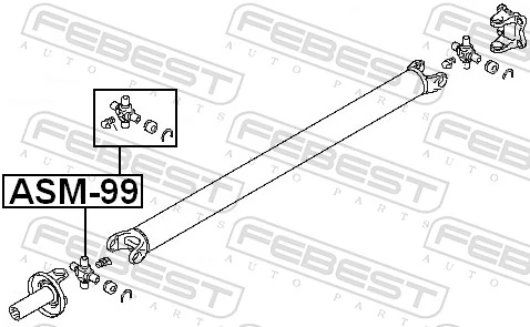 ASM99 Febest Cruzeta da junta universal traseira
