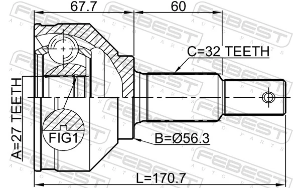 Junta homocinética externa dianteira para Nissan Murano  Z51