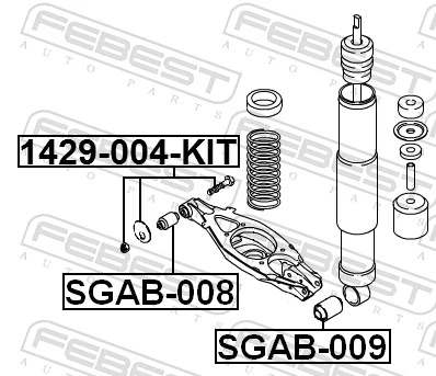  Bloco silencioso de amortecedor traseiro SsangYong Actyon SPORTS pick-up (QJ) (2006 - 2012) SPORTS