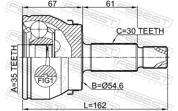 Junta homocinética externa dianteira para Hyundai Santa Fe IV TM, TMA