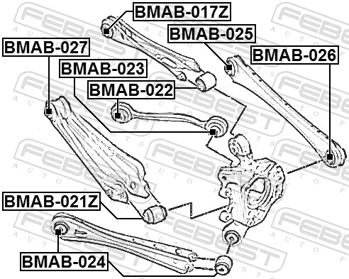 BMAB022 Febest Bloco silencioso do braço oscilante superior traseiro