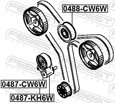 Rolo de reguladora de tensão da correia do mecanismo de distribuição de gás para Mitsubishi Outlander II CW