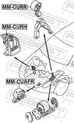  Coxim (suporte) traseiro de motor Mitsubishi Outlander I SUV (CU) (2003 - 2008) I