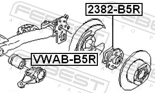 VWABB5R Febest Bloco silencioso de viga traseira (de plataforma veicular)