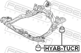 HYABTUCR Febest Bloco silencioso (coxim) de viga dianteira (de plataforma veicular)