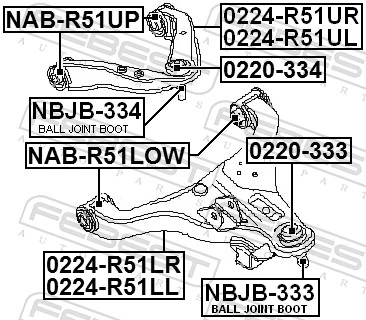 0220334 Febest Suporte de esfera superior