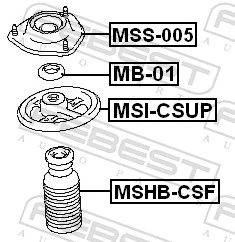MSICSUP Febest Disco superior metálico de mola dianteira