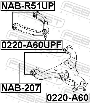 0220A60UPF Febest Suporte de esfera superior