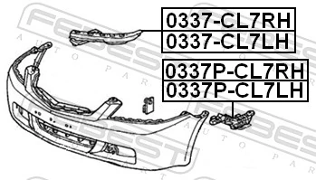 0337CL7RH Febest Consola do pára-choque dianteiro direito