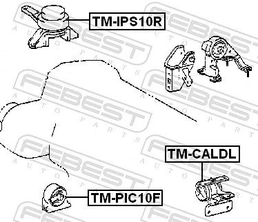 TMPIC10F Febest Coxim (suporte) dianteiro de motor
