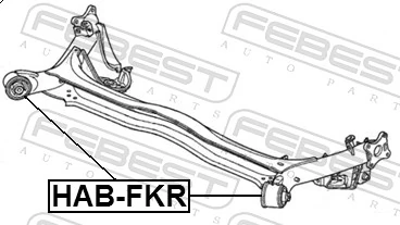 HABFKR Febest Bloco silencioso de viga traseira (de plataforma veicular)