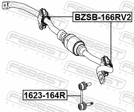 BZSB166RV2 Febest Bucha de estabilizador traseiro