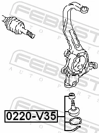 0220V35 Febest Suporte de esfera inferior