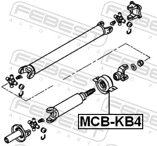 MCBKB4 Febest Rolamento suspenso da junta universal