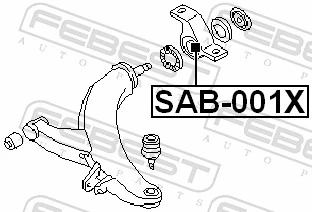 SAB001X Febest Bloco silencioso dianteiro do braço oscilante inferior