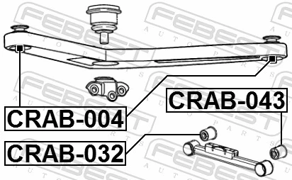 CRAB004 Febest Bloco silencioso do braço oscilante superior traseiro
