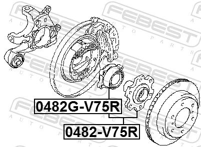 Rolamento de cubo traseiro Mitsubishi Pajero V80