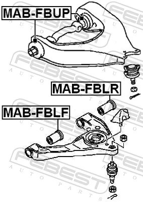 Bloco silencioso dianteiro do braço oscilante inferior para Mitsubishi Canter VII FB7, FB8, FE7, FE8