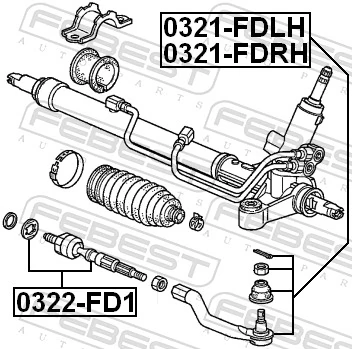 0322FD1 Febest Tração de direção