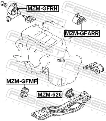 Coxim (suporte) dianteiro de motor Mazda 626 V GF