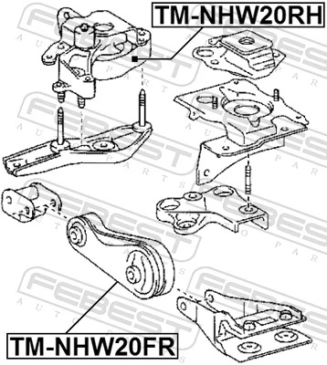 Coxim (suporte) dianteiro de motor para Toyota Prius  NHW20