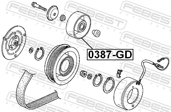 Rolo de reguladora de tensão da correia de transmissão Honda Jazz  GD, GE