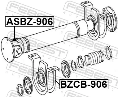 ASBZ906 Febest Cruzeta da junta universal traseira