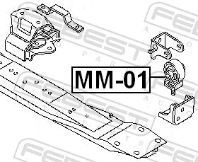 MM01 Febest Coxim de transmissão (suporte da caixa de transferência)
