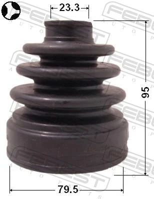 0415CU20 Febest Bota de proteção interna de junta homocinética do semieixo dianteiro