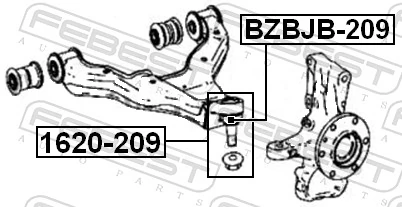 BZBJB209 Febest Bota de proteção de suporte esférico inferior