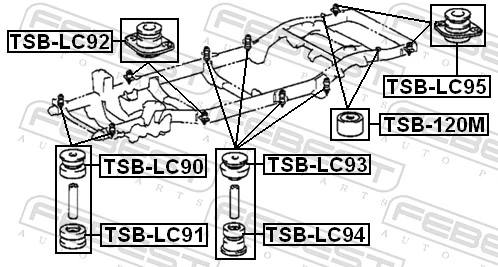 TSBLC95 Febest Coxim de chassi (de fixação de carroçaria)