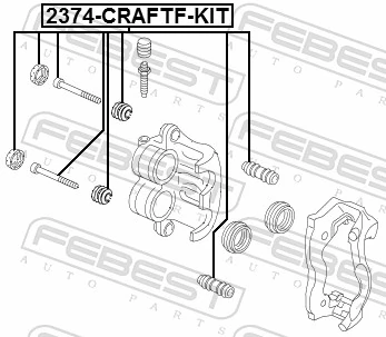  Kit de reparação de suporte do freio dianteiro Volkswagen Crafter 30-35 ônibus (2E, 2EE, 2EK) (2006 - 2016) 30-35