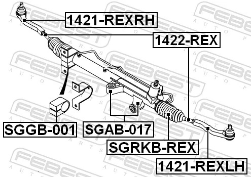 SGRKBREX Febest Bota de proteção do mecanismo de direção (de cremalheira)
