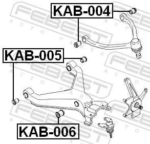  Bloco silencioso dianteiro do braço oscilante inferior KIA Sportage I SUV (K00) (1994 - 2004) I