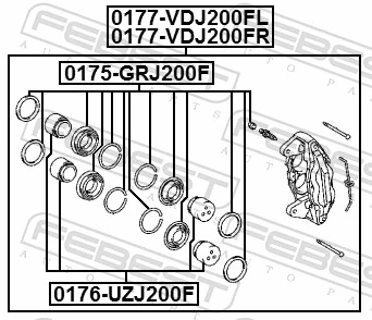 Compre Kit de reparação de suporte do freio dianteiro Toyota Land Cruiser 