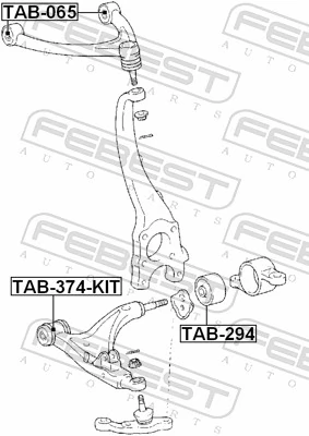 TAB374KIT Febest Bloco silencioso dianteiro do braço oscilante inferior