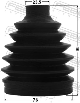 0117NGJ10 Febest Bota de proteção externa de junta homocinética do semieixo dianteiro