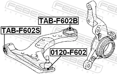 TABF602B Febest Bloco silencioso dianteiro do braço oscilante inferior