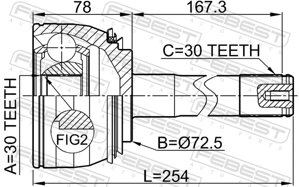 Junta homocinética externa dianteira para Toyota Land Cruiser 100 J10