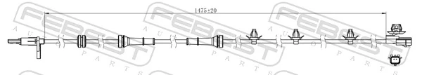 02606004 Febest Sensor dianteiro de ABS