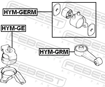 HYMGE Febest Coxim (suporte) direito de motor