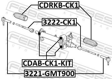CDRKBCK1 Febest Bota de proteção do mecanismo de direção (de cremalheira)