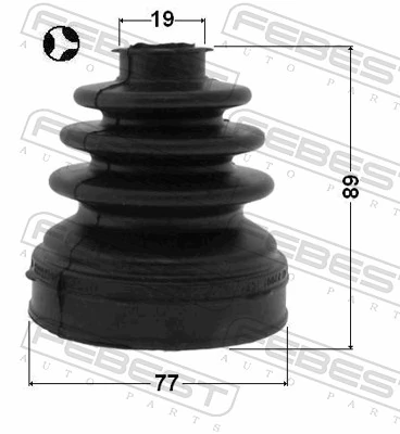 2115CB4T Febest Bota de proteção interna de junta homocinética do semieixo dianteiro