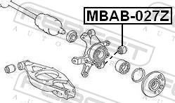 MBAB027Z Febest Bloco silencioso do pino de apoio traseiro
