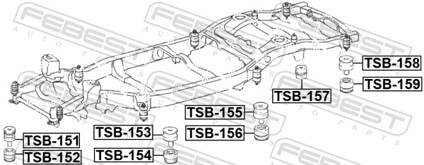 TSB152 Febest Coxim de chassi (de fixação de carroçaria)
